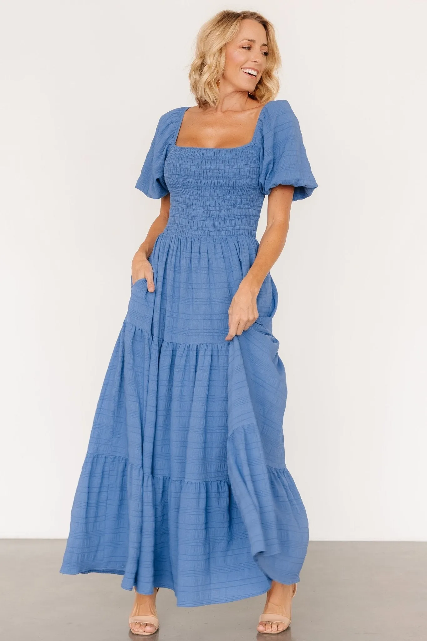 Amaya Smocked Dress | Blue sold by Baltic Born product image thumbnail 4