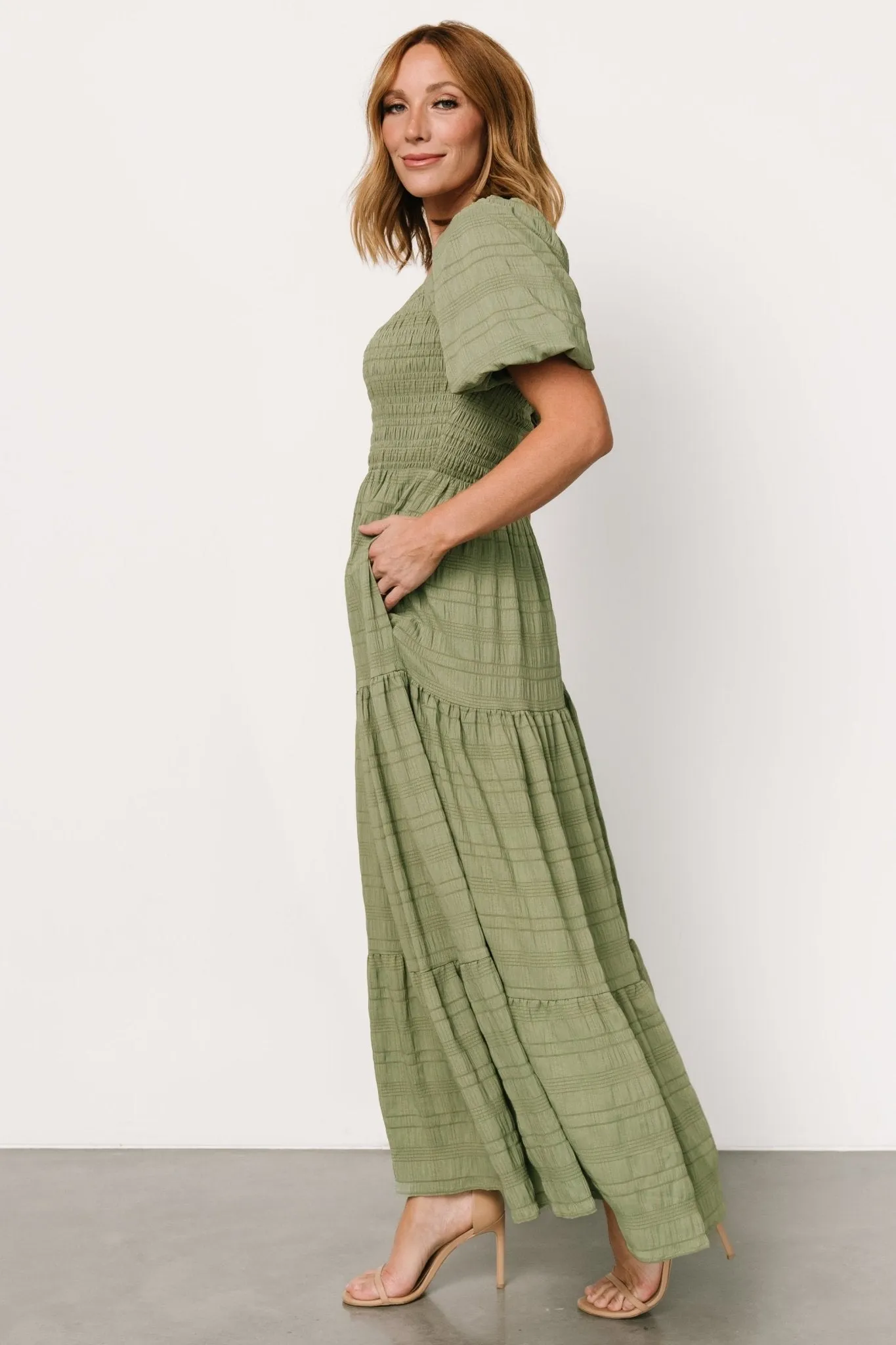 Amaya Smocked Dress | Green sold by Baltic Born product image thumbnail 3