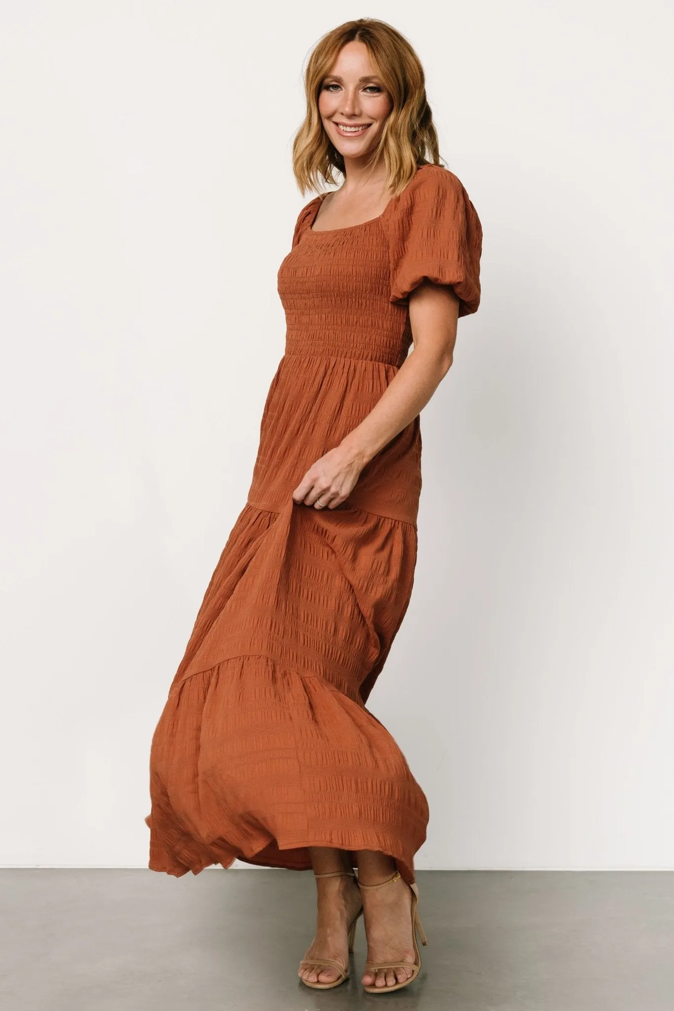 Amaya Smocked Dress | Sandstone sold by Baltic Born product image thumbnail 5