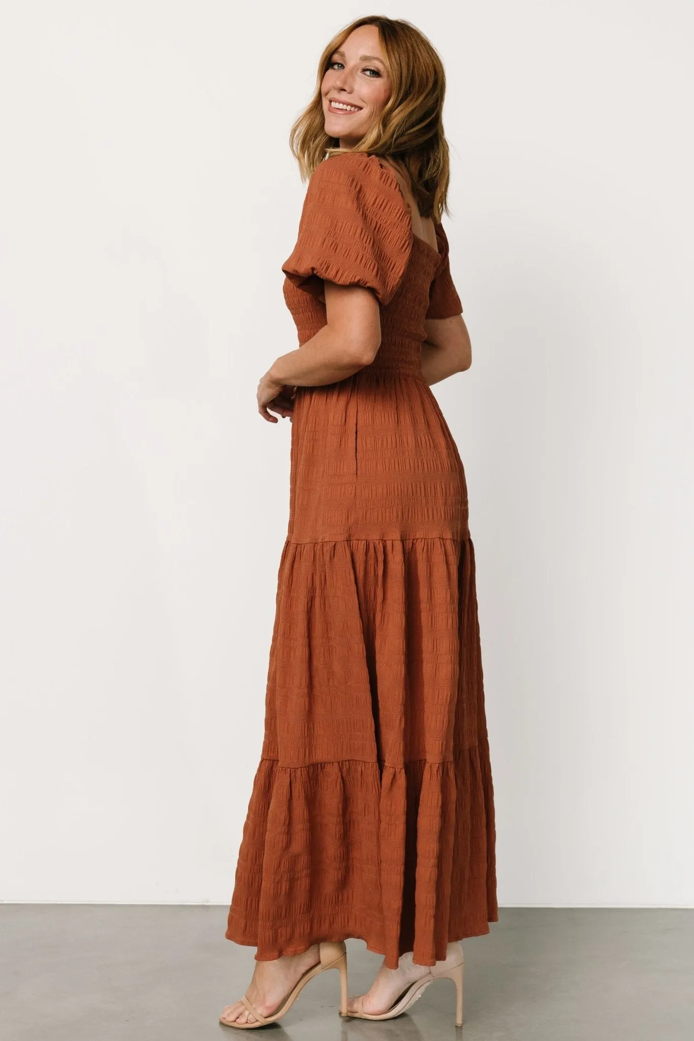 Amaya Smocked Dress | Sandstone sold by Baltic Born product image thumbnail 3