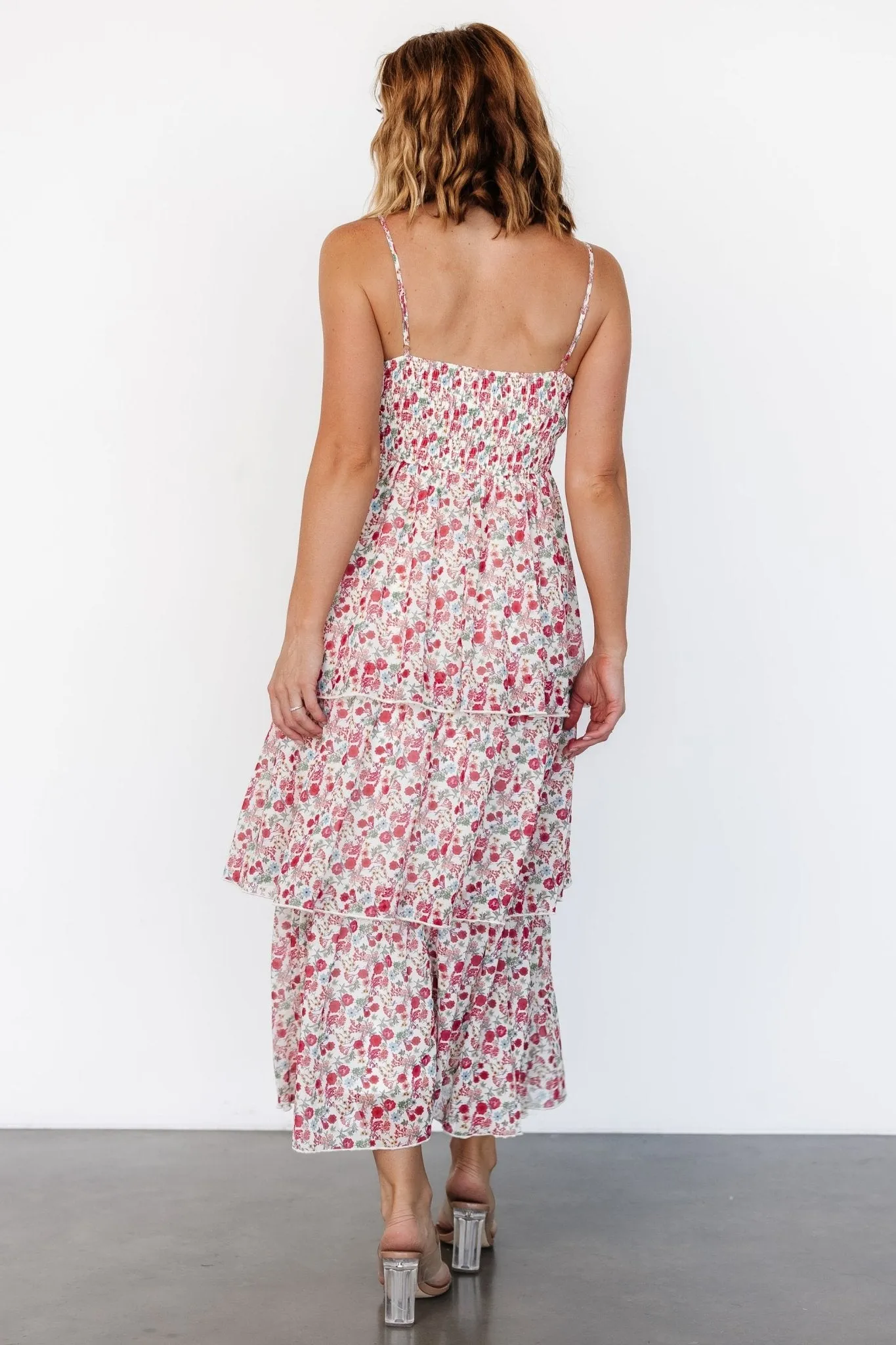 Caprice Tiered Dress | Cream Multi Floral sold by Baltic Born product image thumbnail 4