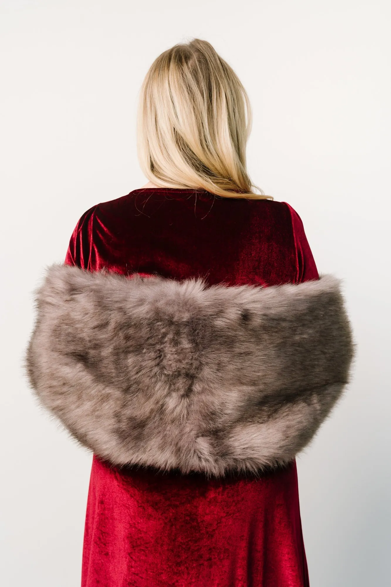 Jovie Faux Fur Shawl | French Gray sold by Baltic Born product image thumbnail 5