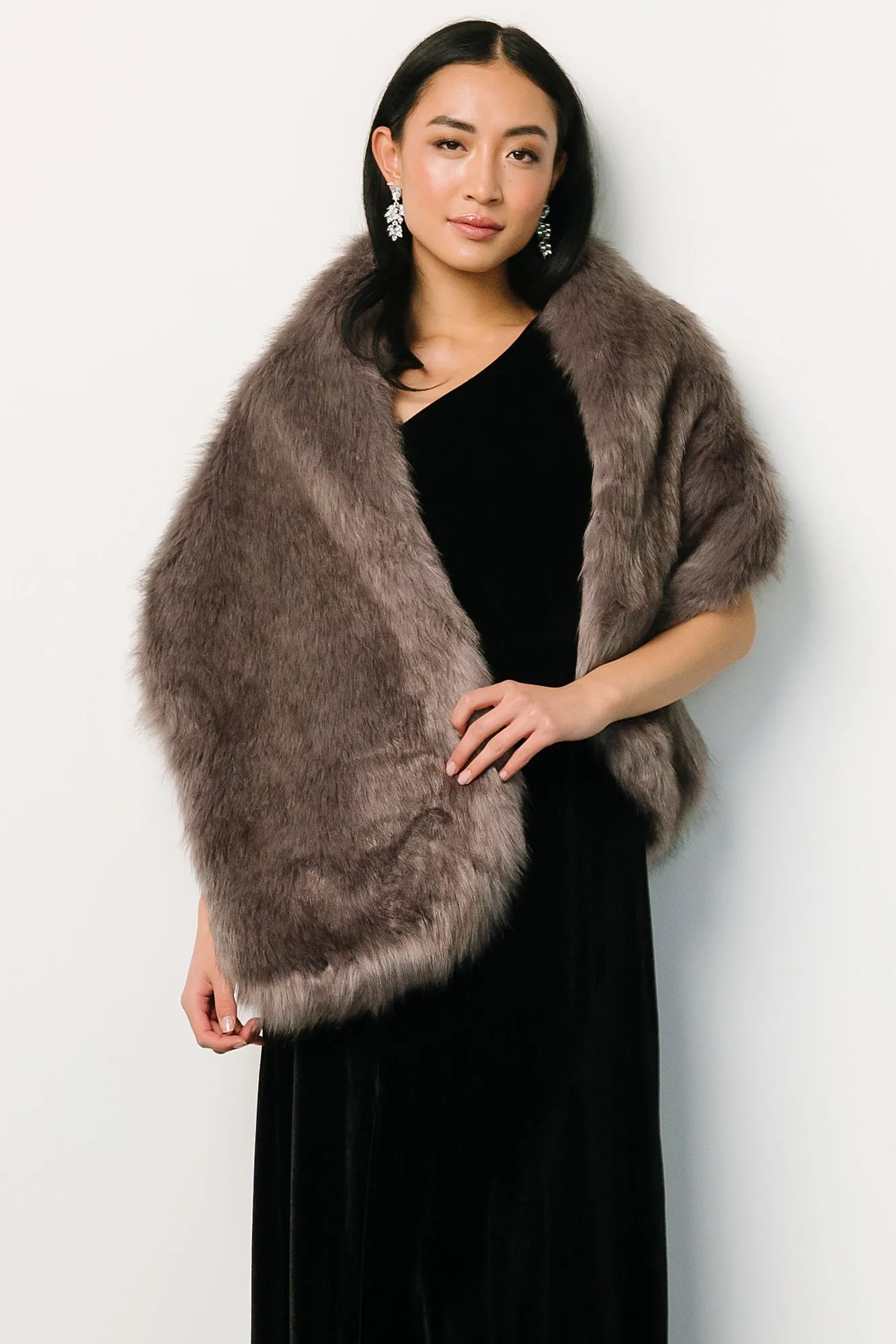 Jovie Faux Fur Shawl | French Gray sold by Baltic Born product image thumbnail 4