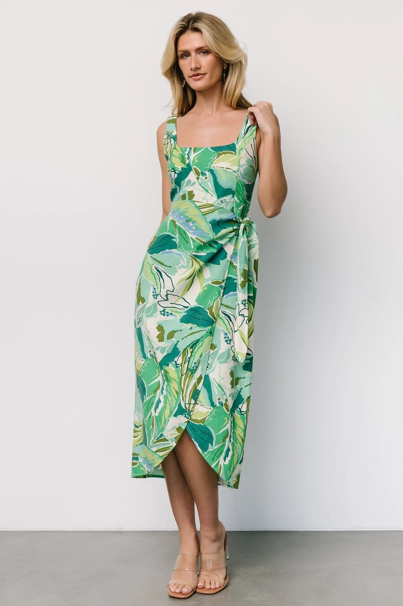 Latonya Faux Wrap Dress | Green Multi sold by Baltic Born product image thumbnail 4