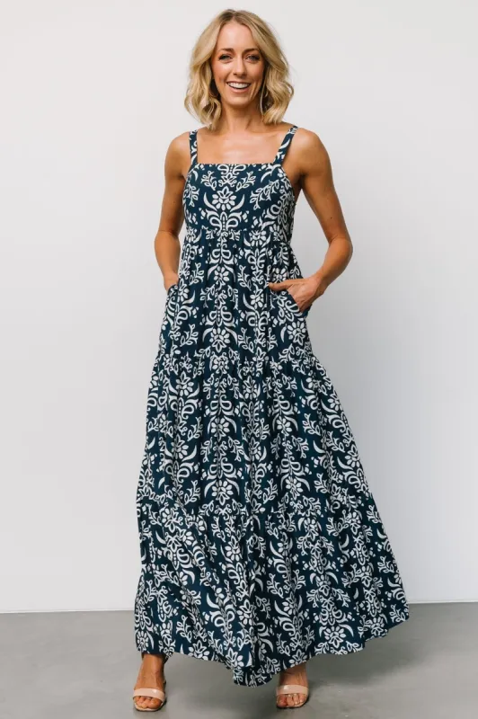 Oceanside Maxi Dress | Navy Print sold by Baltic Born