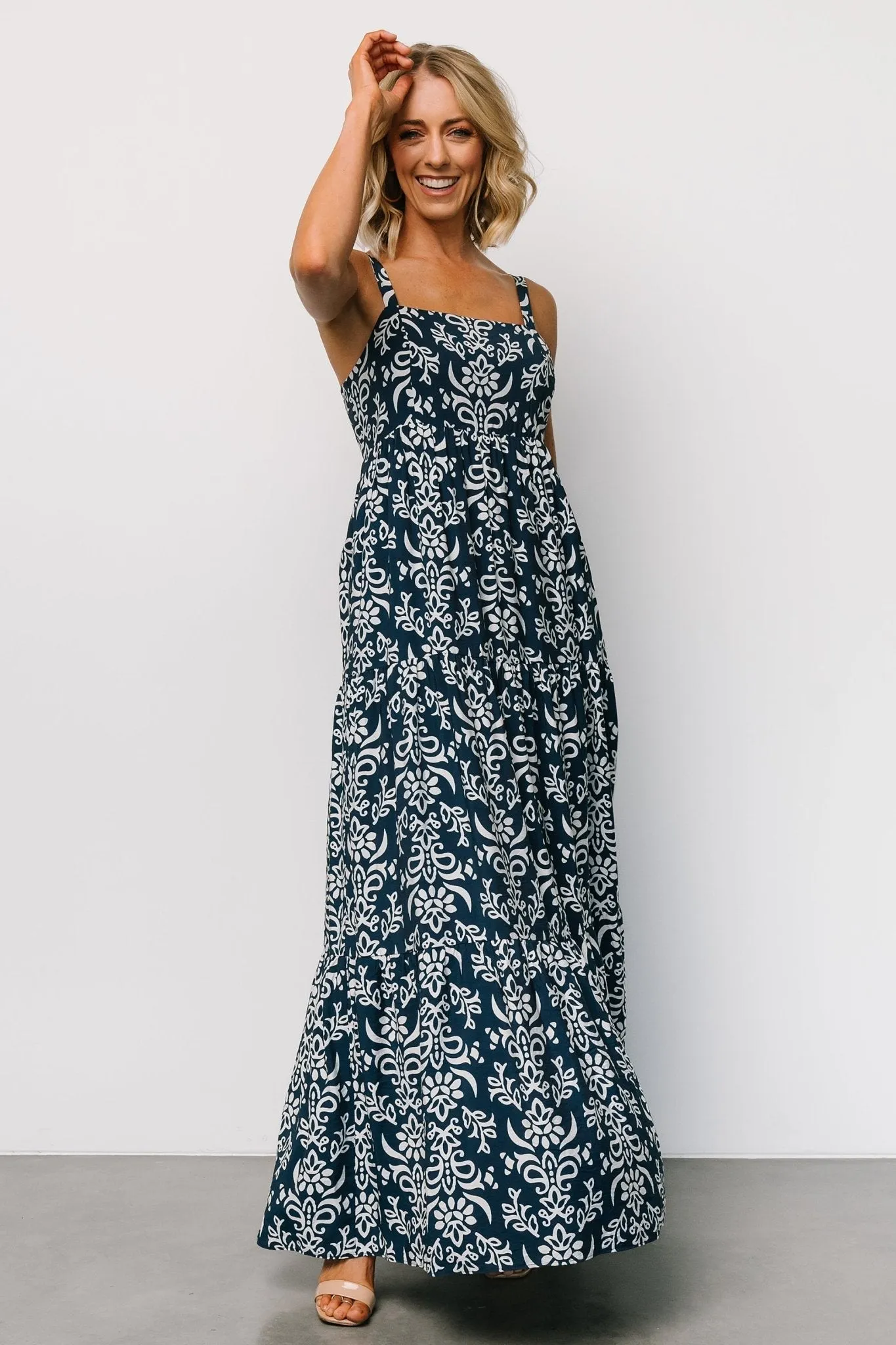 Oceanside Maxi Dress | Navy Print sold by Baltic Born product image thumbnail 5