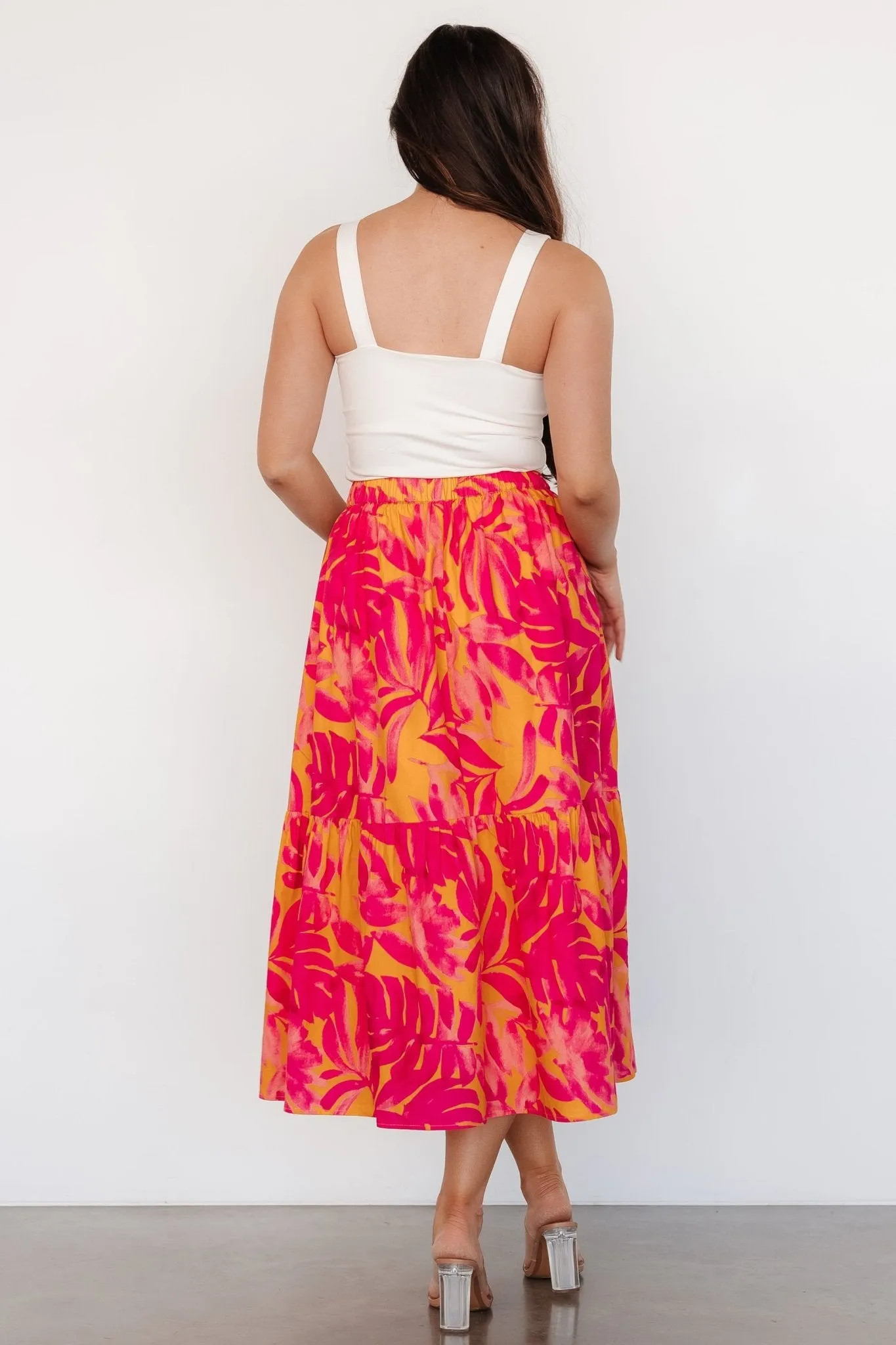 Luana Tiered Skirt | Orange + Fuchsia sold by Baltic Born product image thumbnail 4