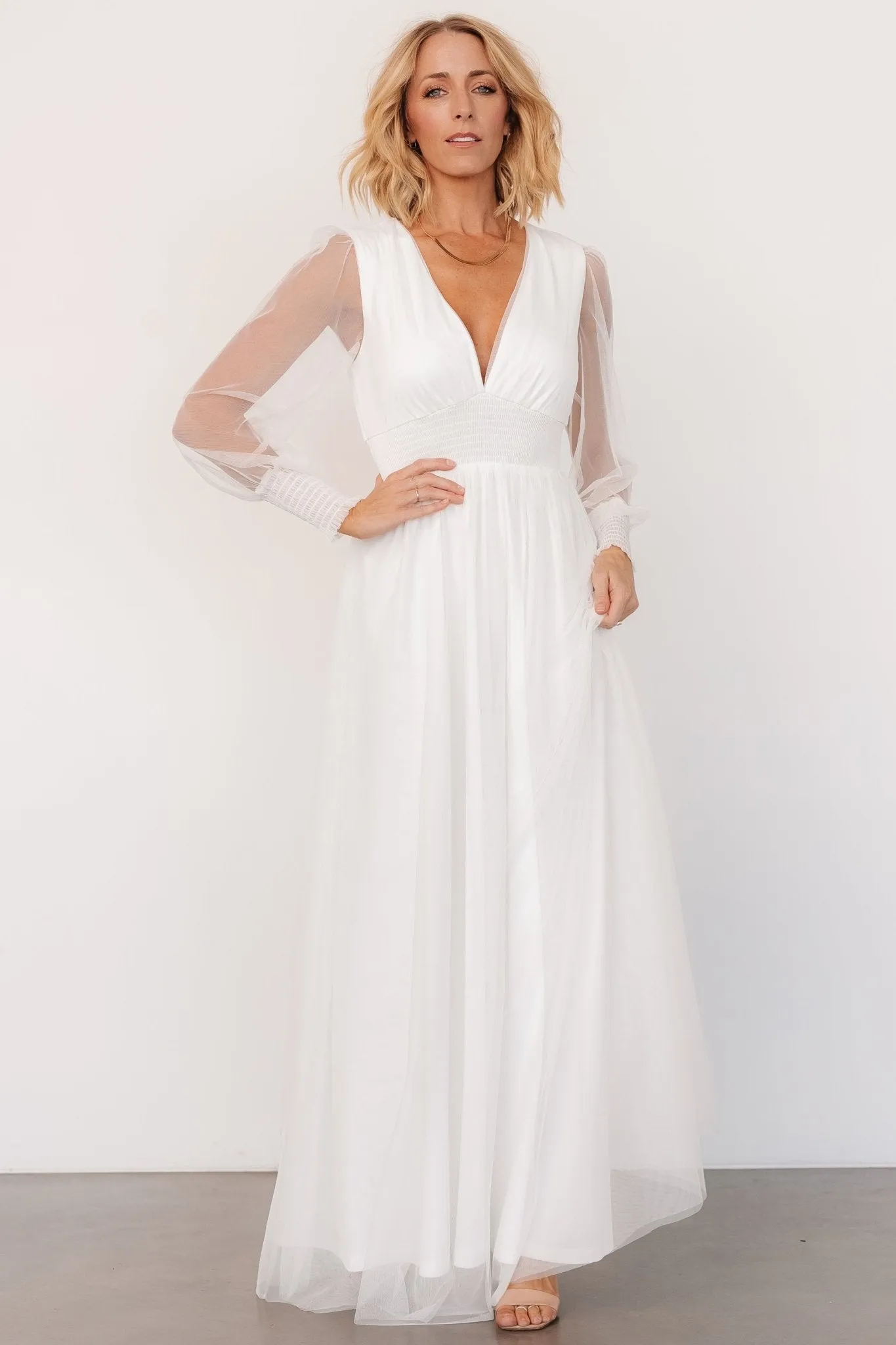 Layla Tulle Maxi Dress | White sold by Baltic Born product image thumbnail 5