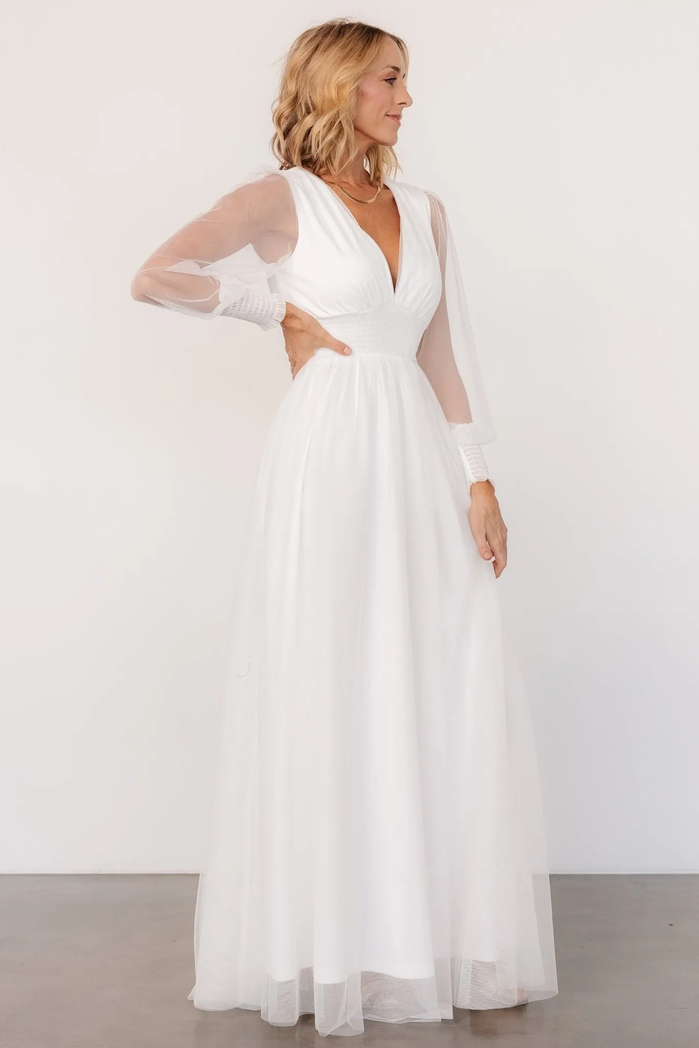 Layla Tulle Maxi Dress | White sold by Baltic Born product image thumbnail 3