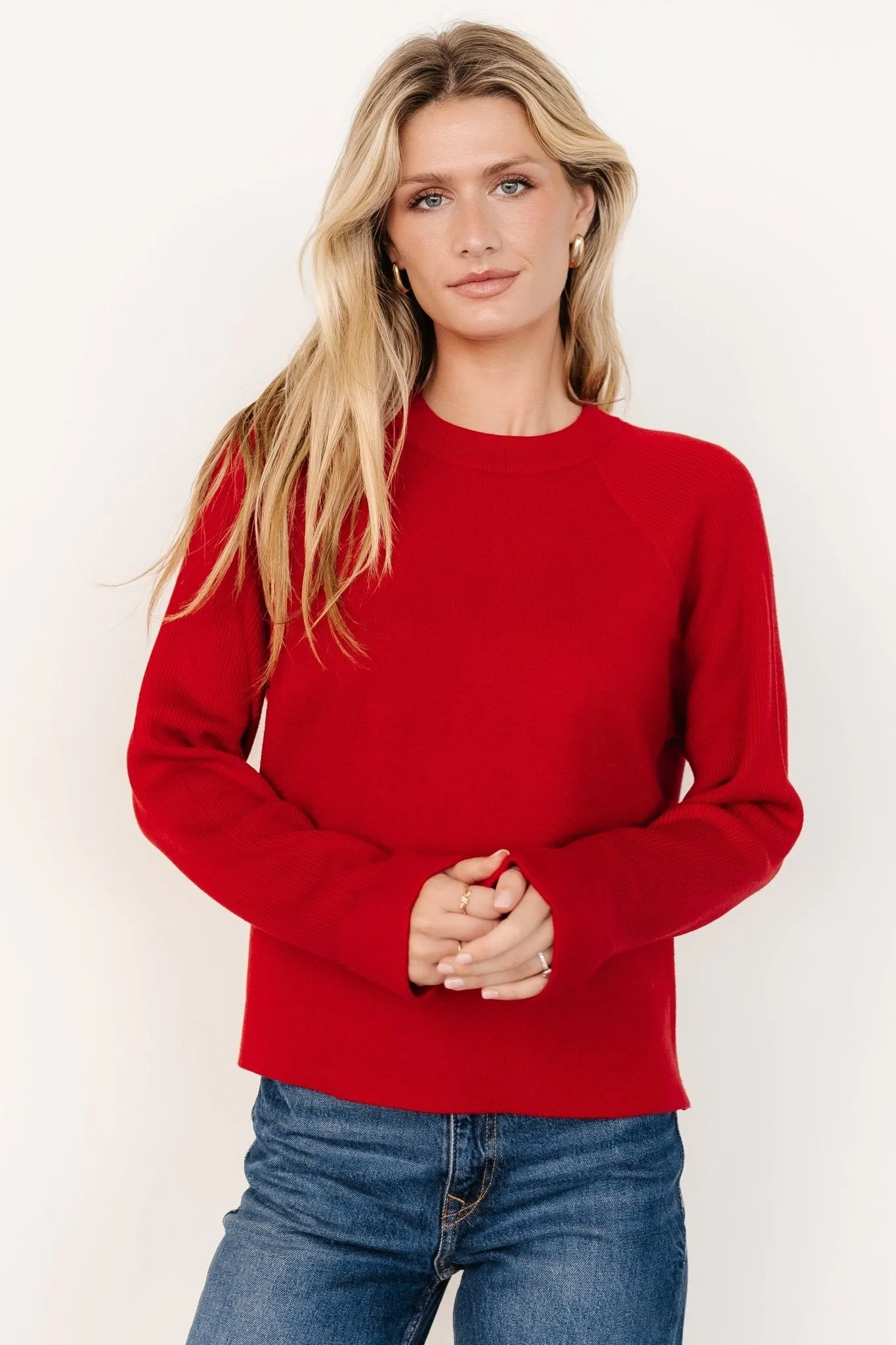 Helena Knit Sweater | Red sold by Baltic Born product image thumbnail 3