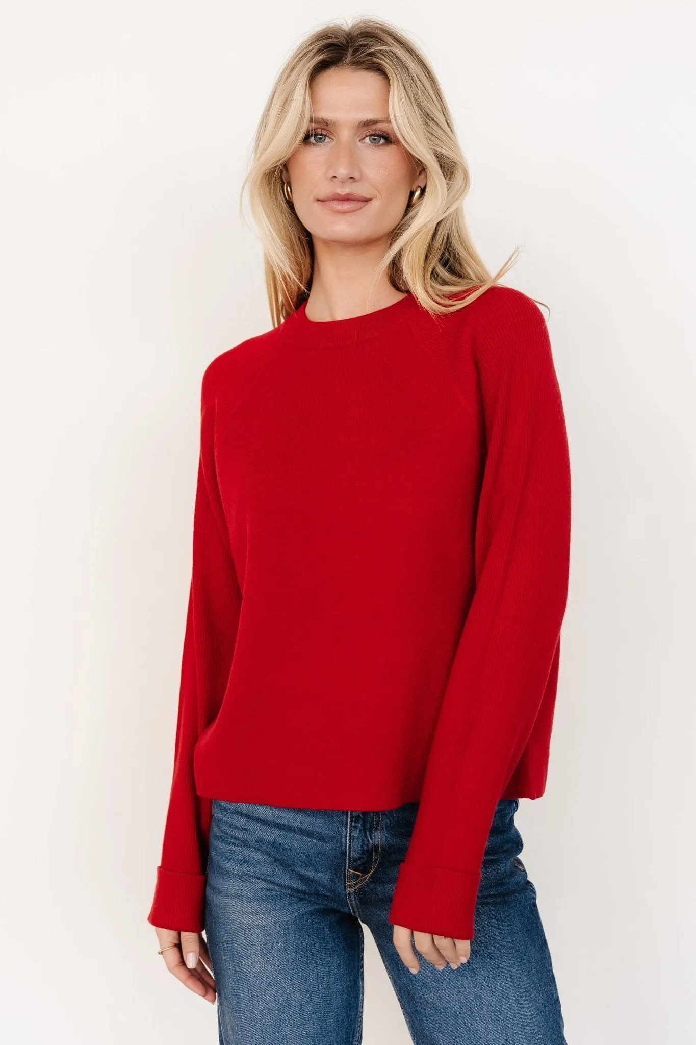 Helena Knit Sweater | Red sold by Baltic Born