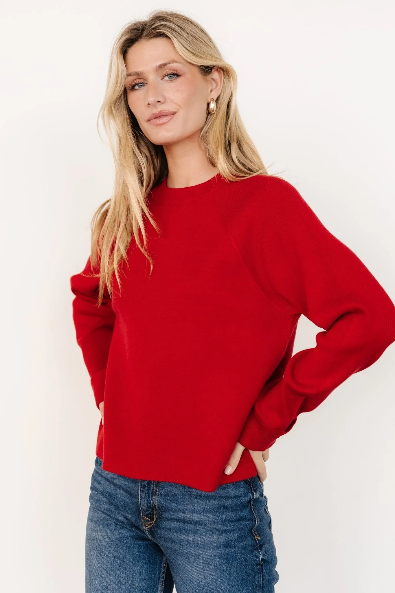 Helena Knit Sweater | Red sold by Baltic Born product image thumbnail 5