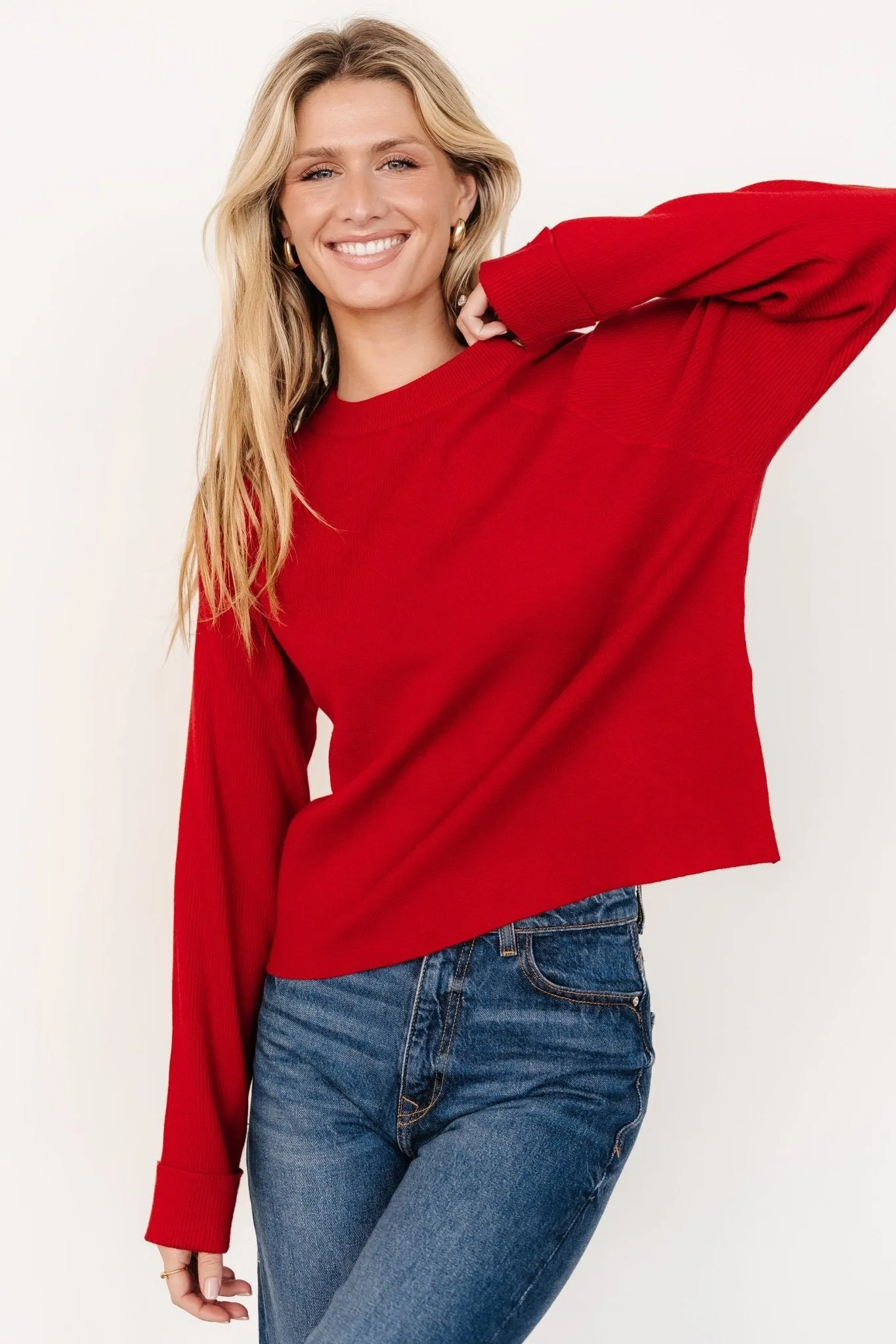 Helena Knit Sweater | Red sold by Baltic Born product image thumbnail 2