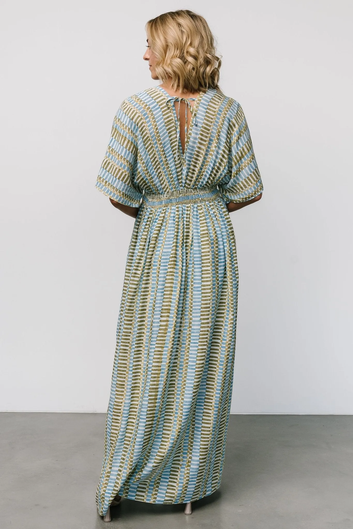 Mylis Kimono Dress | Blue + Green Print sold by Baltic Born product image thumbnail 3