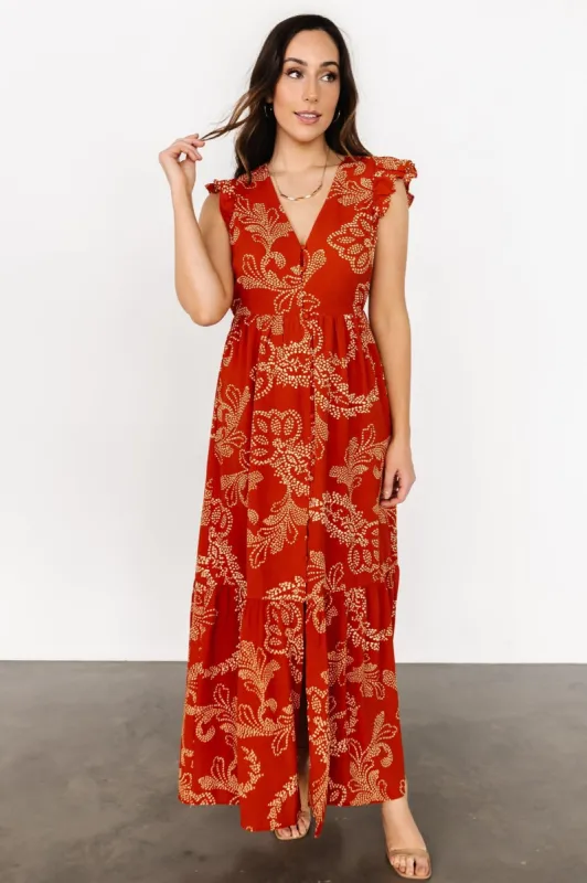 Ginger Button Down Maxi Dress | Rust + Ivory sold by Baltic Born