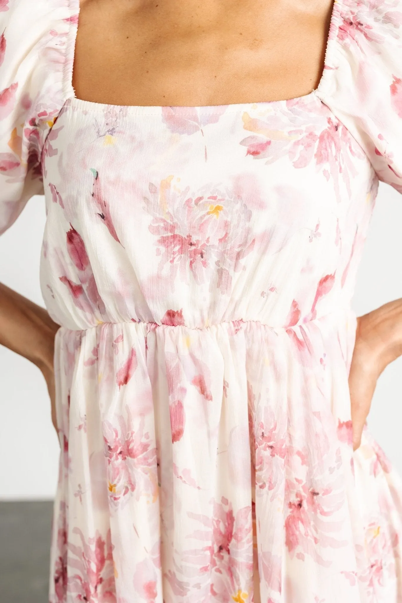 Dalia Maxi Dress | Ivory + Mauve Floral sold by Baltic Born product image thumbnail 2