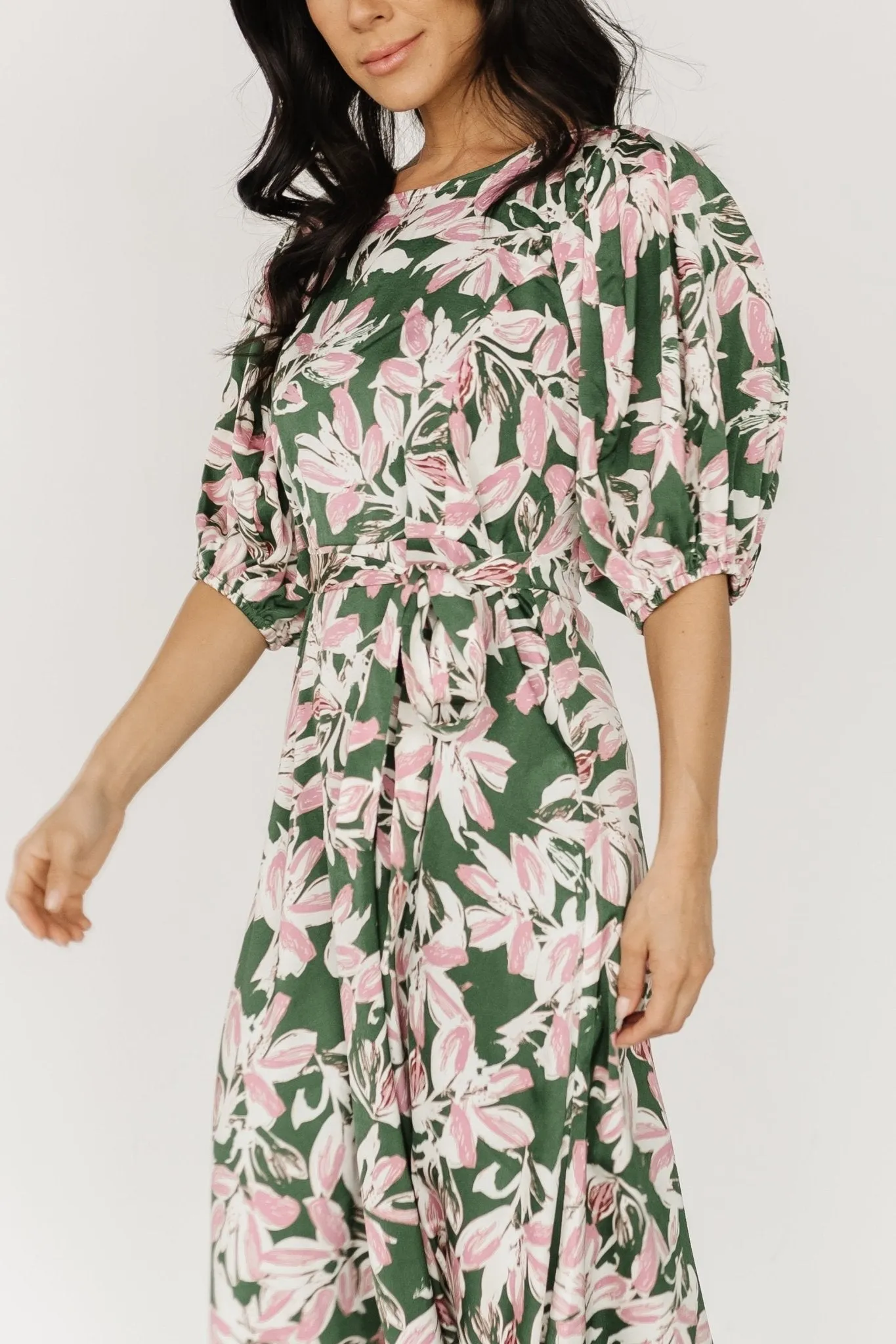 Tucson Midi Dress | Green + Pink sold by Baltic Born product image thumbnail 4
