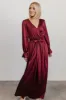 Holly Satin Maxi Dress | Cranberry sold by Baltic Born
