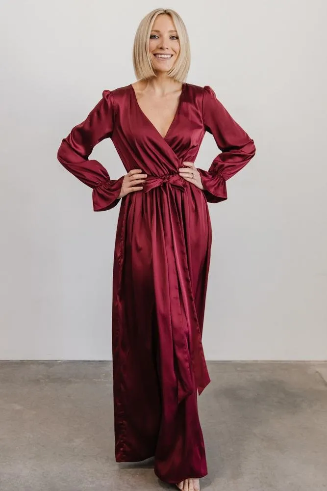 Holly Satin Maxi Dress | Cranberry sold by Baltic Born product image thumbnail 2