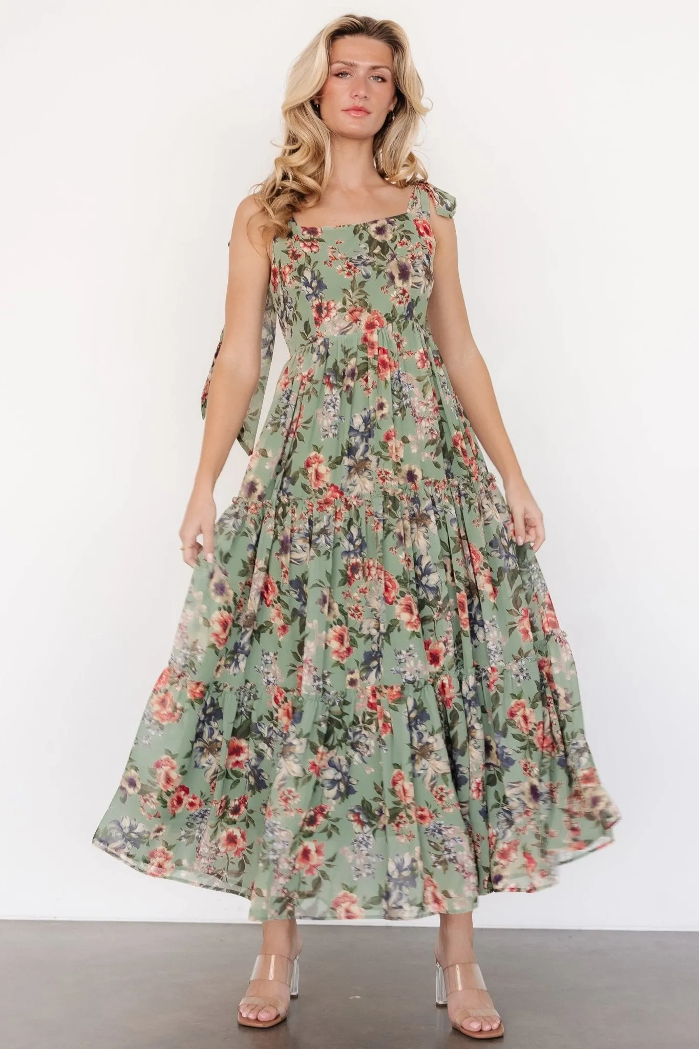 Anita Maxi Dress | Green Multi Floral sold by Baltic Born product image thumbnail 5