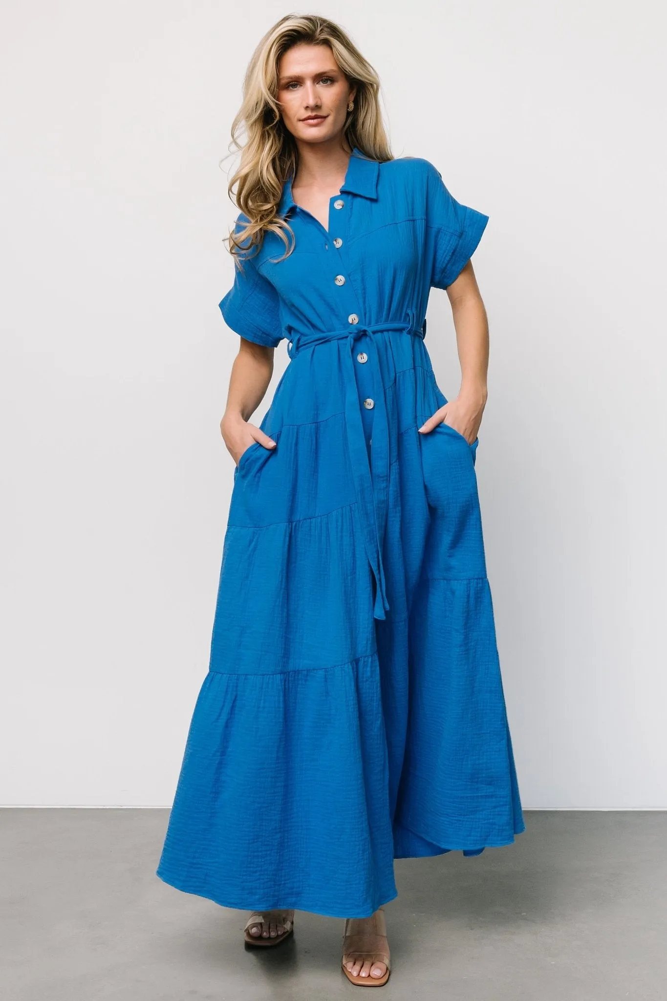 Aizey Button Up Maxi Dress | Blue sold by Baltic Born product image thumbnail 2
