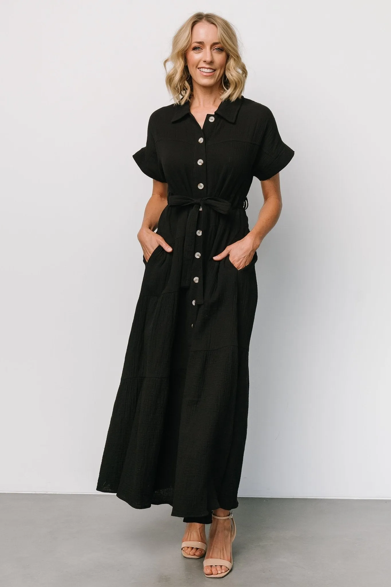 Aizey Button Up Maxi Dress | Black sold by Baltic Born product image thumbnail 2