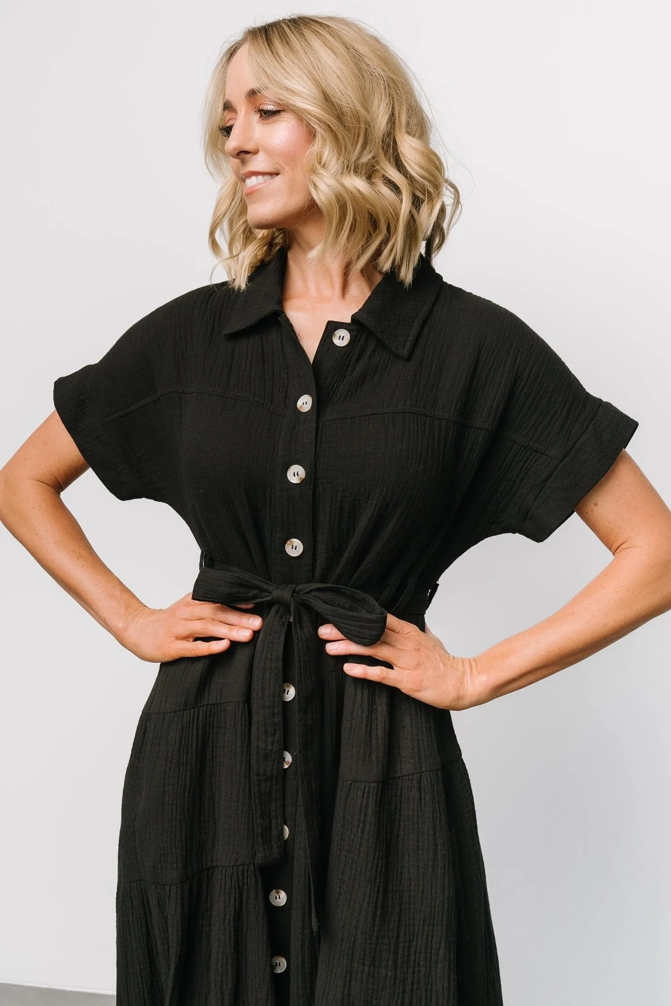 Aizey Button Up Maxi Dress | Black sold by Baltic Born product image thumbnail 4
