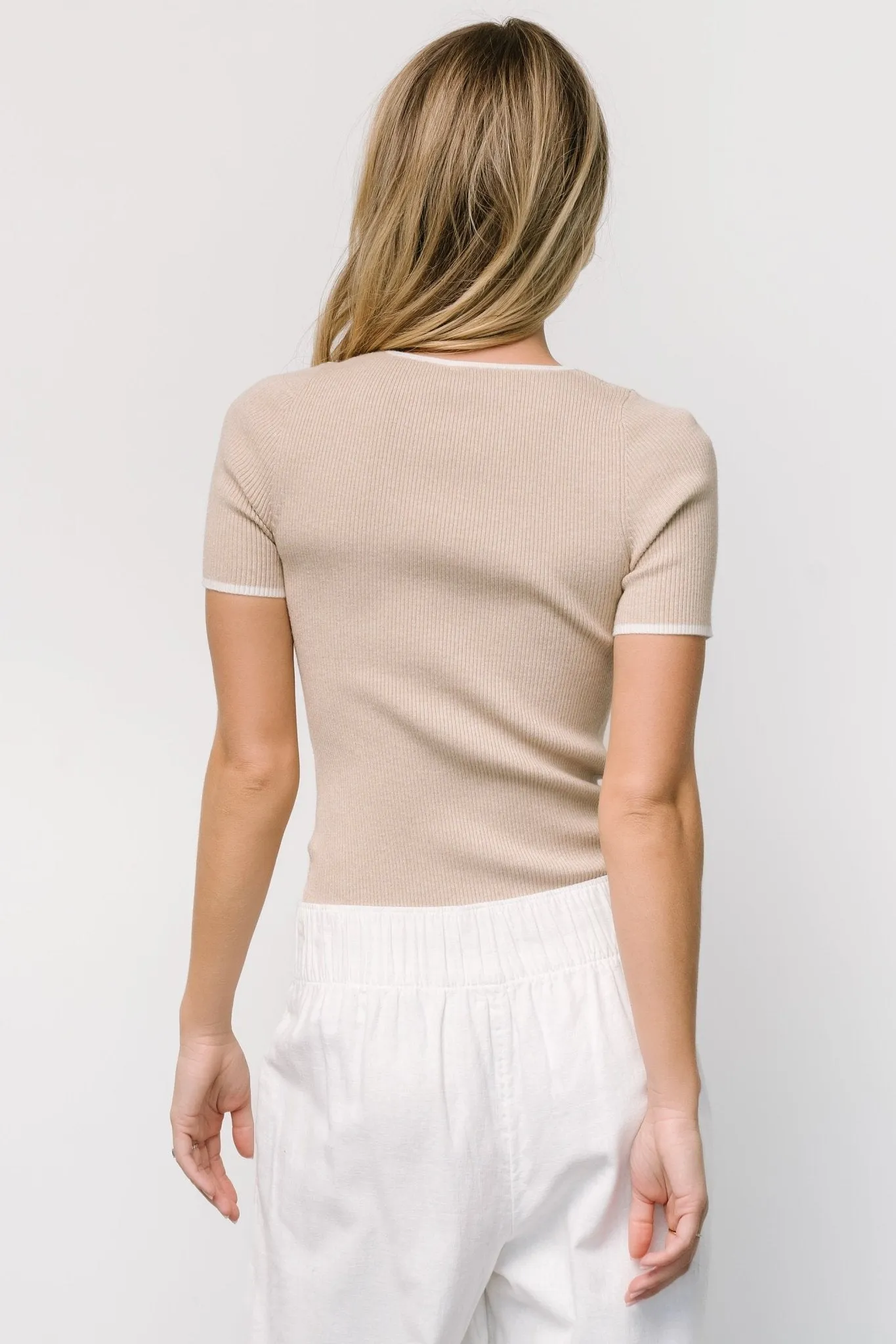 Dena Ribbed Top | Natural + Ivory sold by Baltic Born product image thumbnail 4