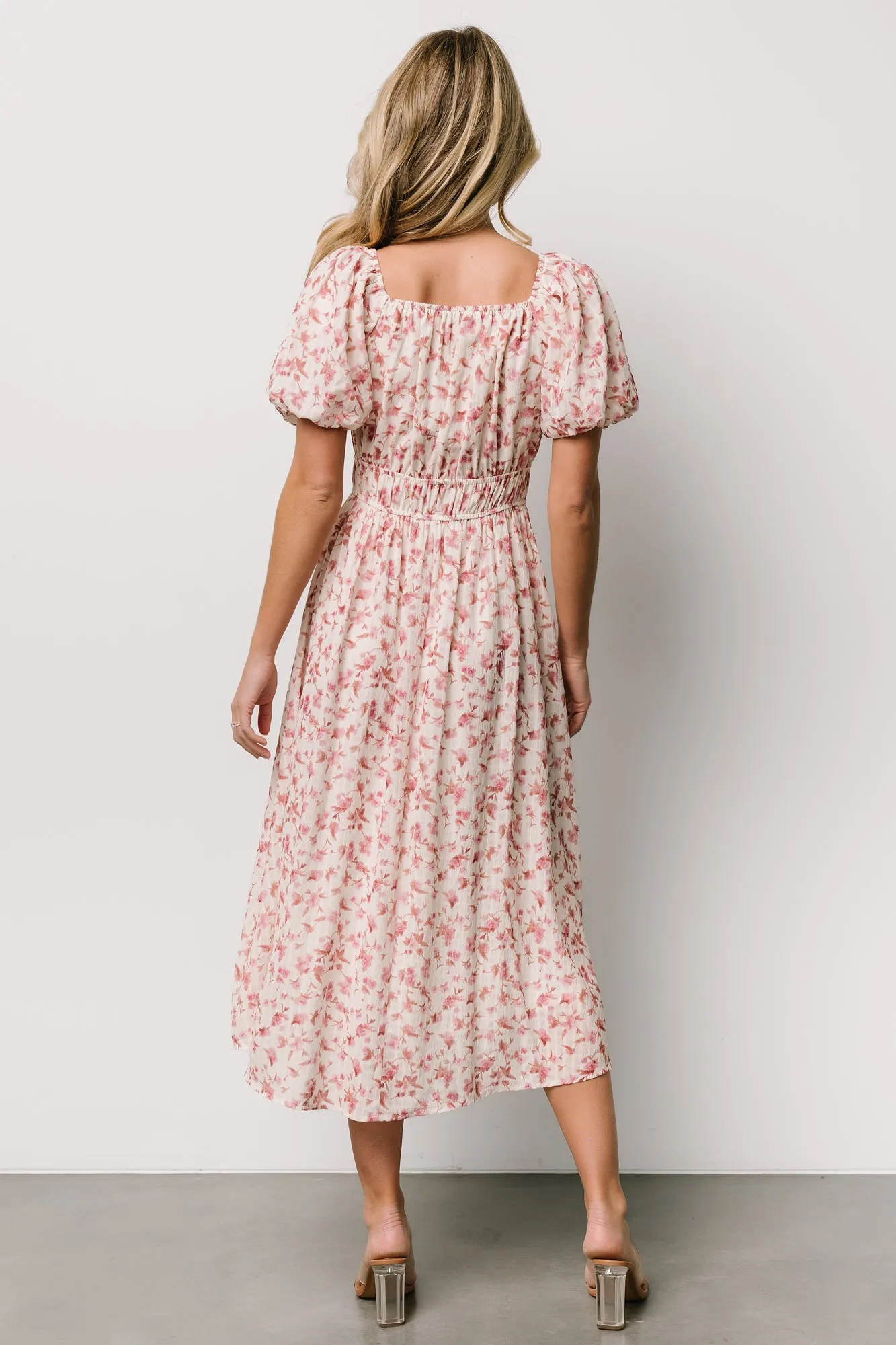 Dorine Midi Dress | Ivory + Blush Floral sold by Baltic Born product image thumbnail 5