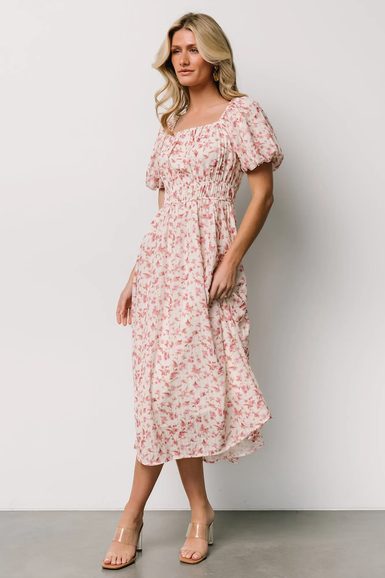 Dorine Midi Dress | Ivory + Blush Floral sold by Baltic Born product image thumbnail 4