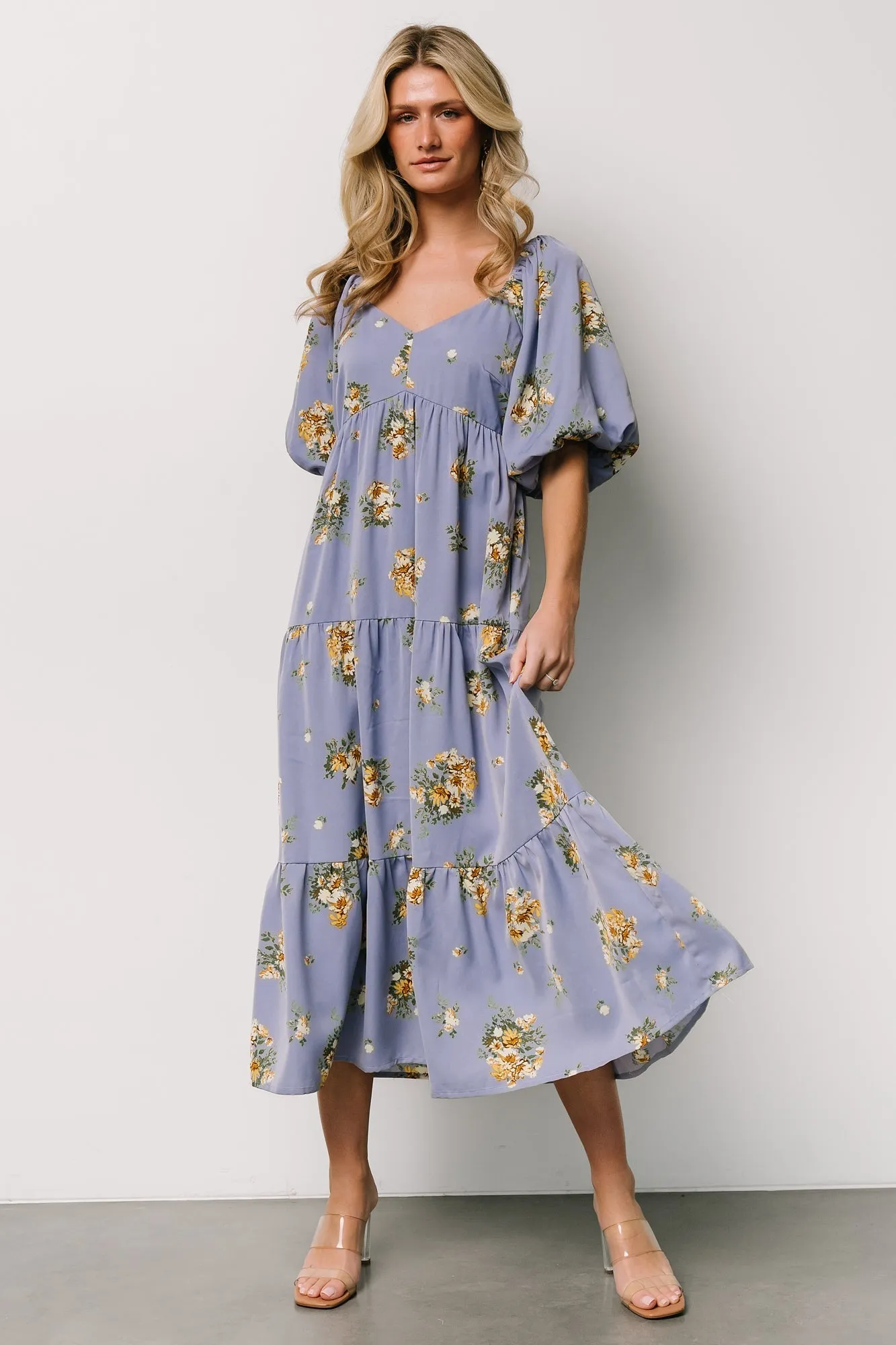 Judith Dress | Blue + Golden Floral sold by Baltic Born product image thumbnail 4