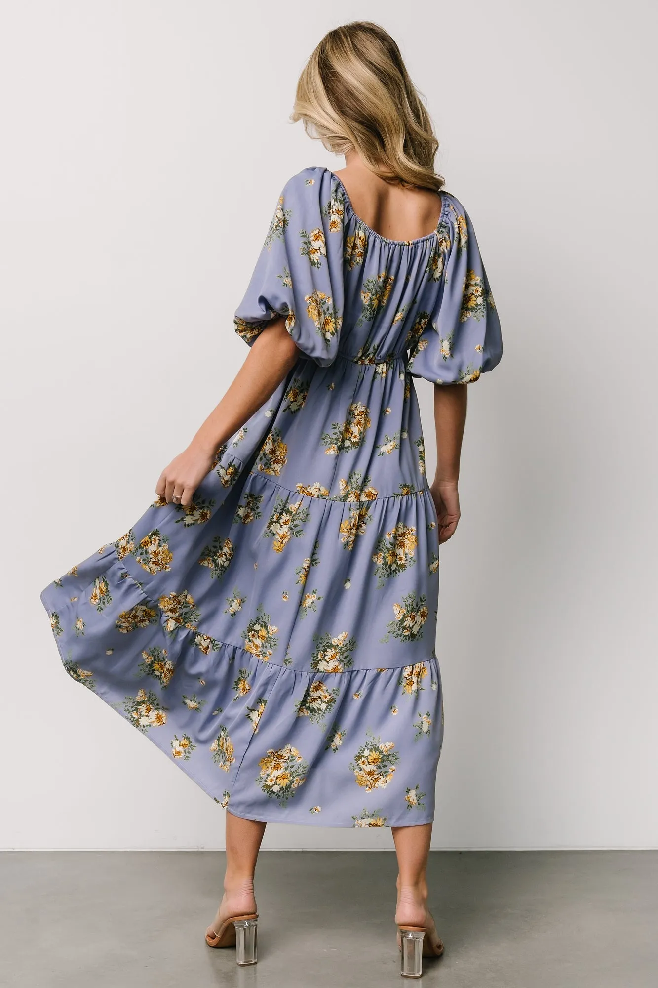 Judith Dress | Blue + Golden Floral sold by Baltic Born product image thumbnail 5
