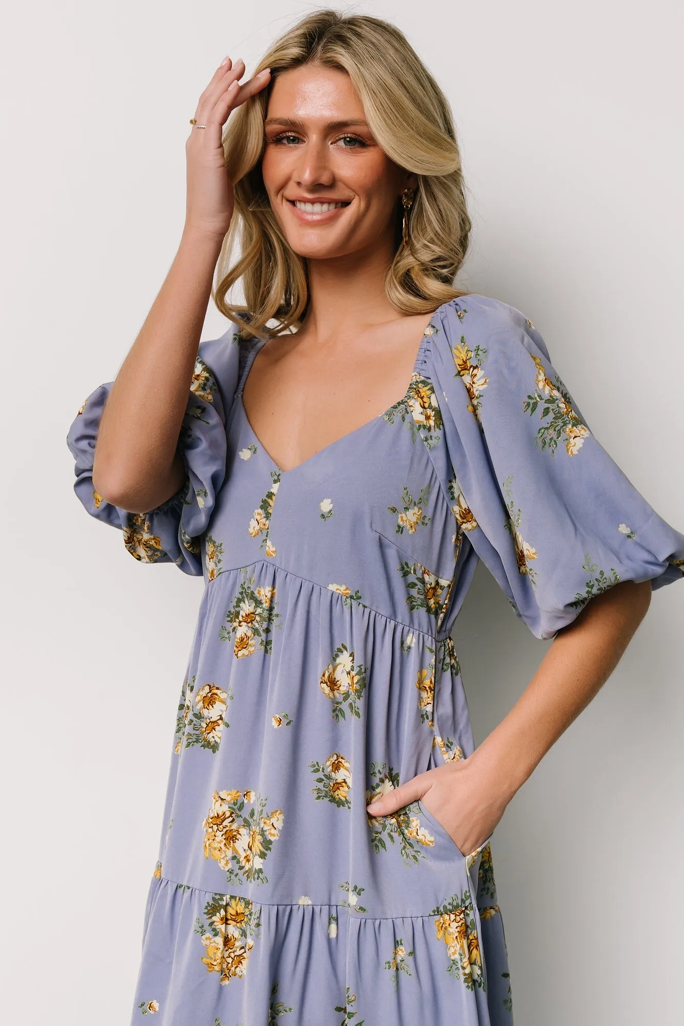 Judith Dress | Blue + Golden Floral sold by Baltic Born product image thumbnail 2