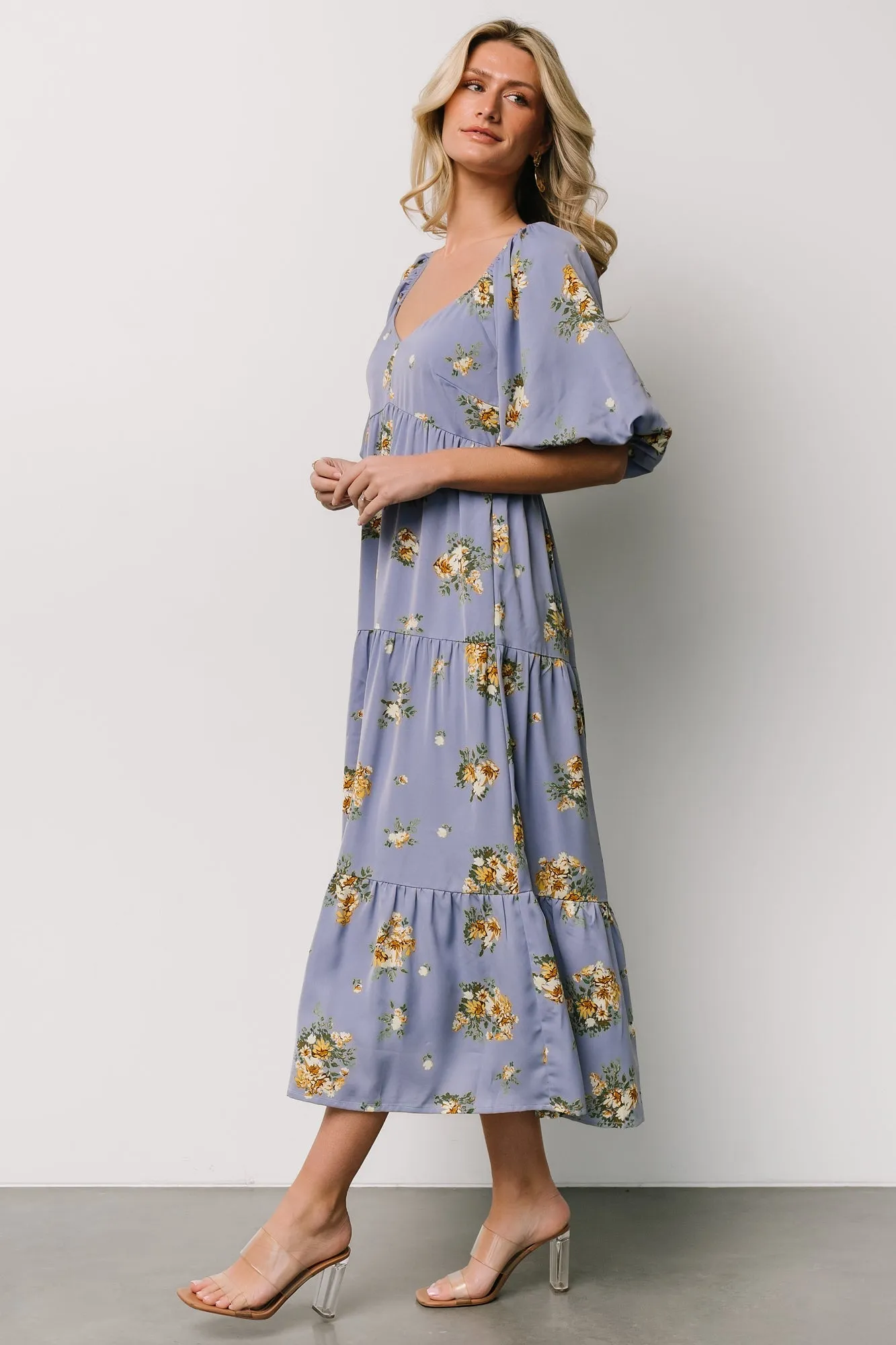 Judith Dress | Blue + Golden Floral sold by Baltic Born product image thumbnail 3