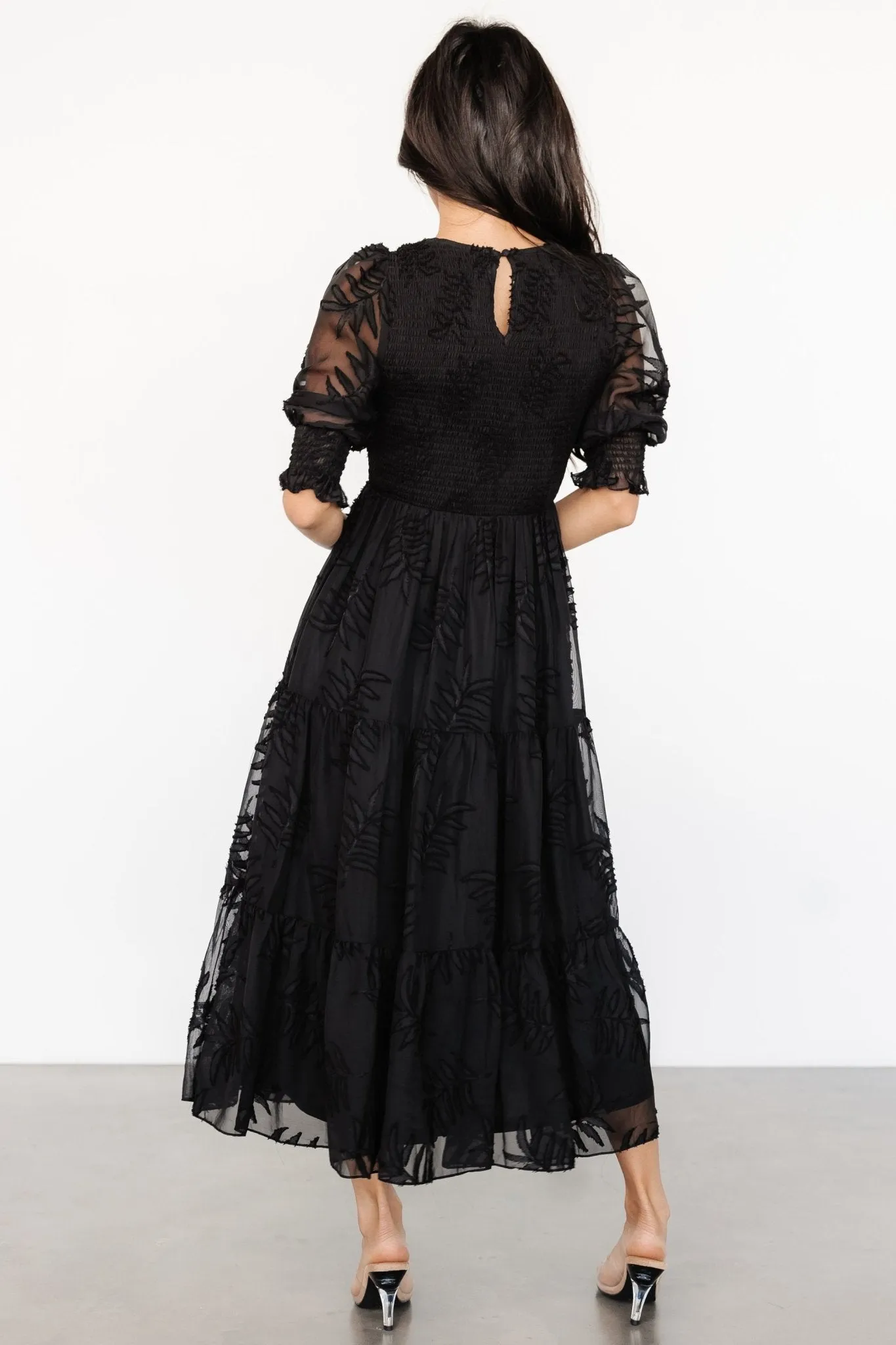 Nellie Smocked Midi Dress | Black sold by Baltic Born product image thumbnail 4