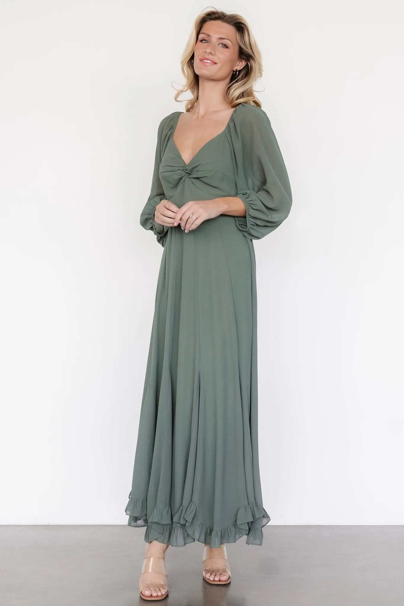 Estefania Maxi Dress | Dark Sage sold by Baltic Born product image thumbnail 3