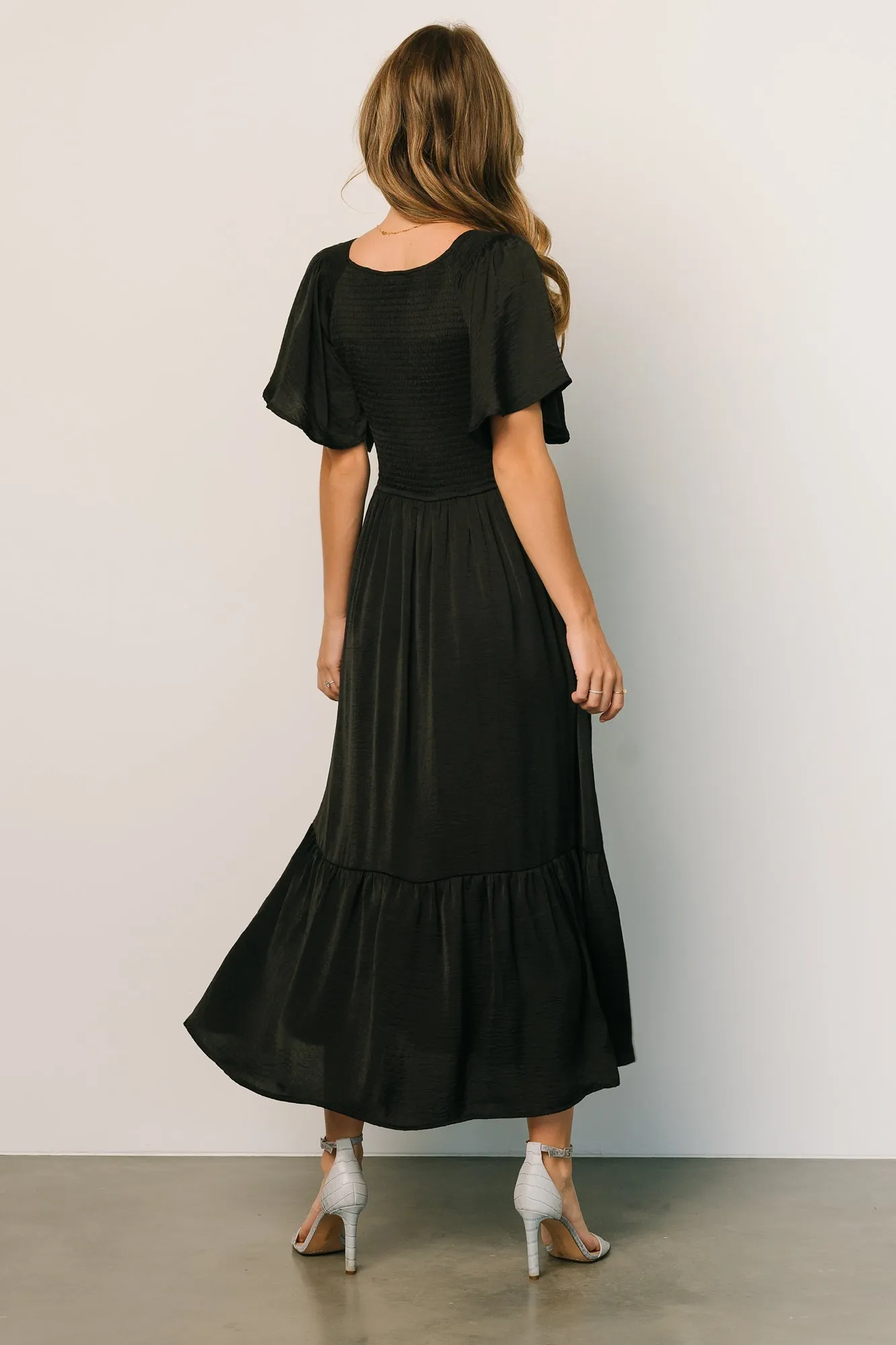 Lovell Smocked Midi Dress | Black sold by Baltic Born product image thumbnail 5