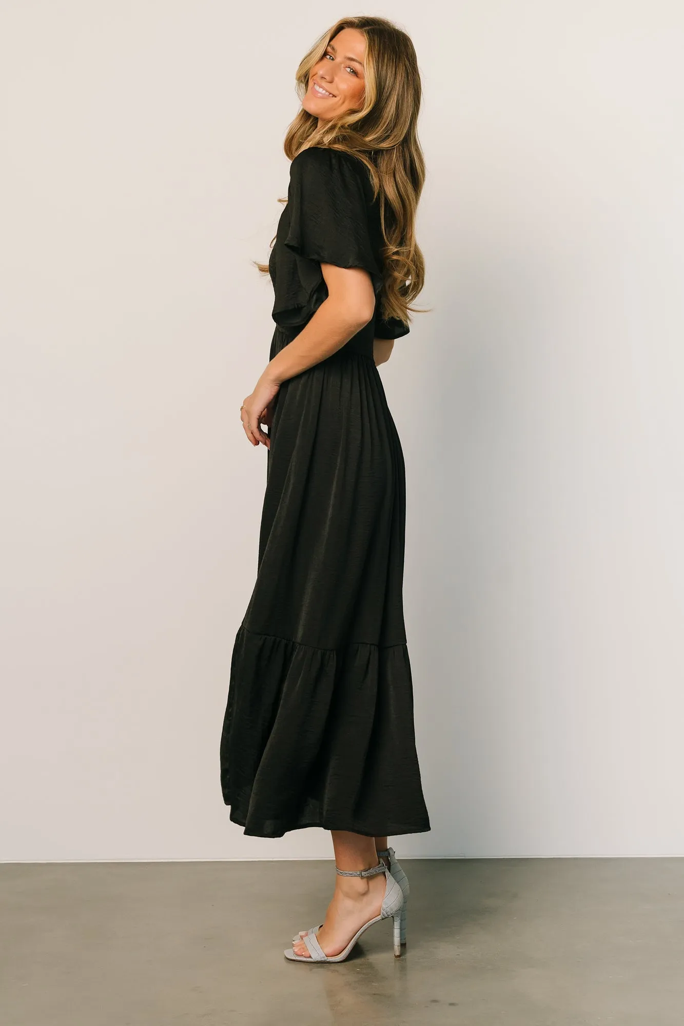 Lovell Smocked Midi Dress | Black sold by Baltic Born product image thumbnail 3