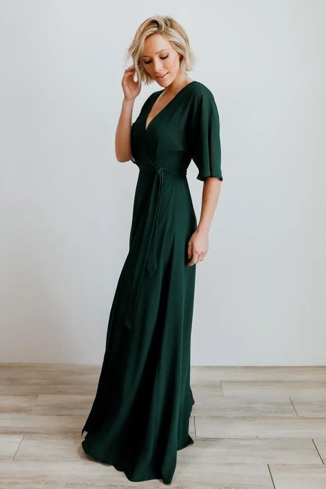 Lilly Wrap Maxi Dress | Dark Green sold by Baltic Born product image thumbnail 5