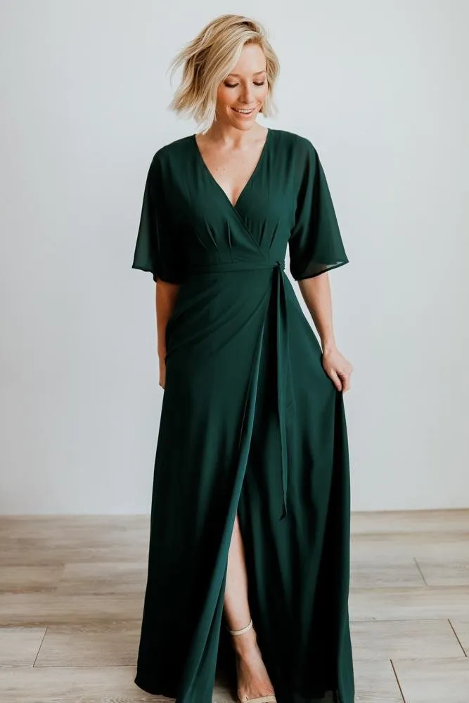 Lilly Wrap Maxi Dress | Dark Green sold by Baltic Born product image thumbnail 3