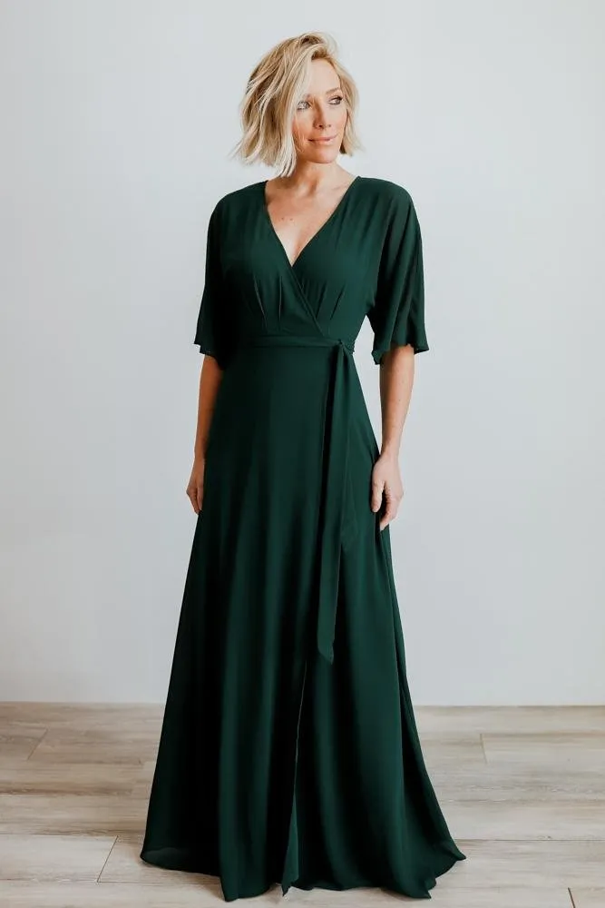 Lilly Wrap Maxi Dress | Dark Green sold by Baltic Born