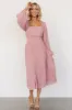 Dalton Pleated Midi Dress | Blush sold by Baltic Born