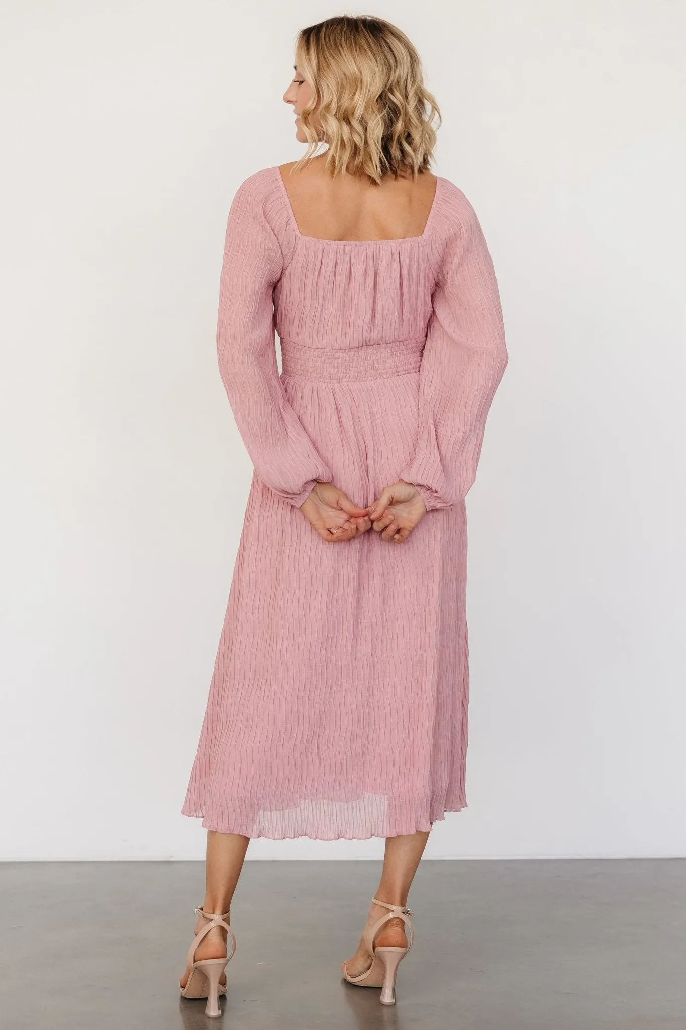 Dalton Pleated Midi Dress | Blush sold by Baltic Born product image thumbnail 5