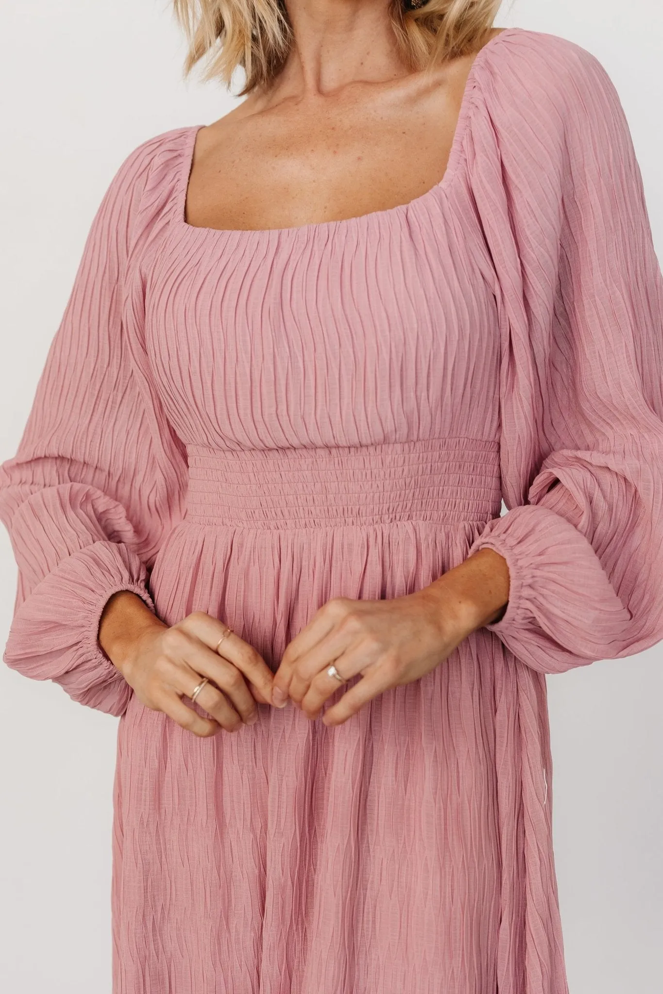 Dalton Pleated Midi Dress | Blush sold by Baltic Born product image thumbnail 2