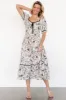 Mariana Midi Dress | Cream + Black Floral sold by Baltic Born
