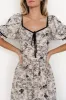 Mariana Midi Dress | Cream + Black Floral sold by Baltic Born
