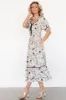 Mariana Midi Dress | Cream + Black Floral sold by Baltic Born
