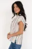 Beckett Button Top | Natural Multi Stripe sold by Baltic Born