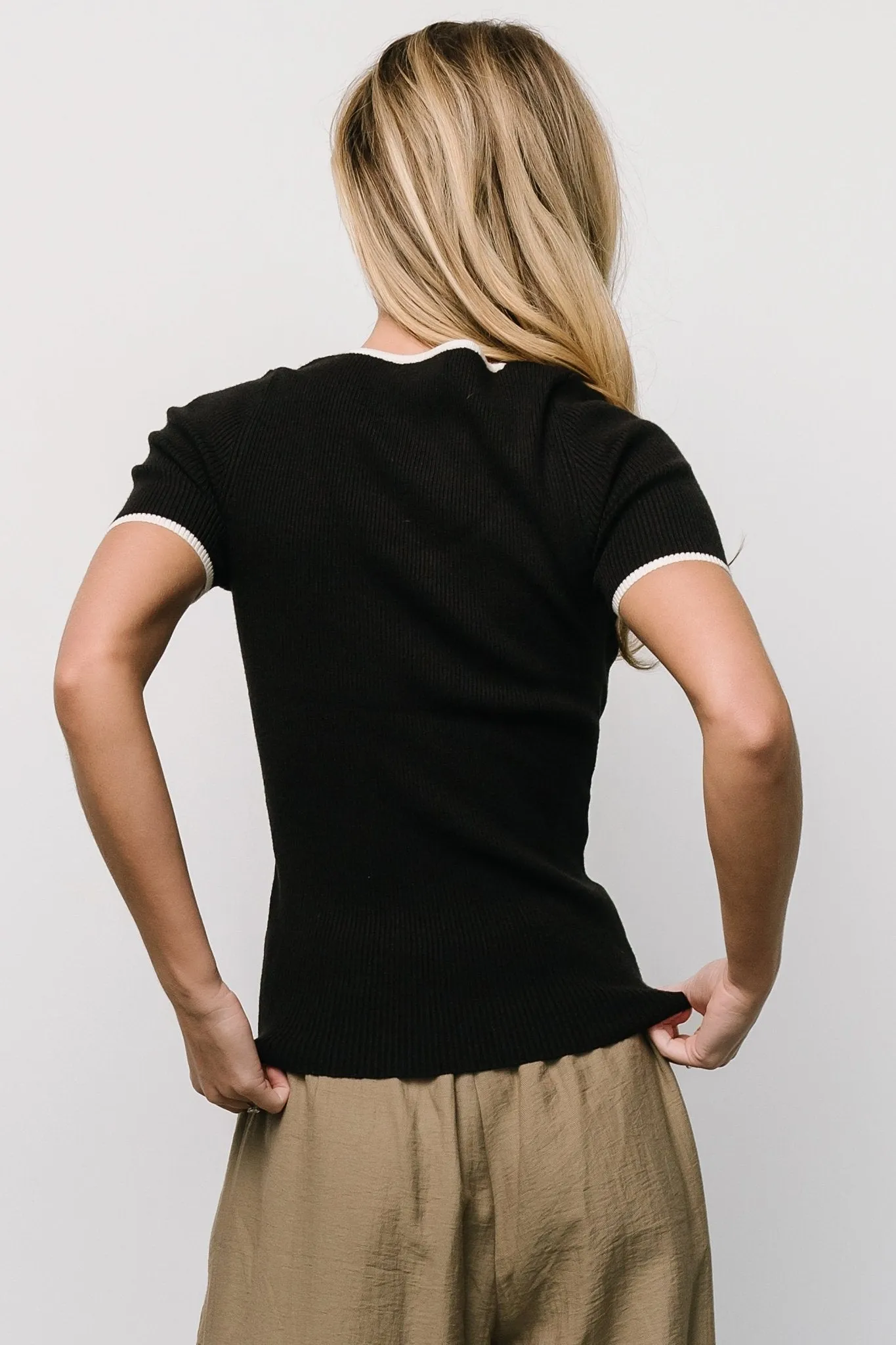Dena Ribbed Top | Black + White sold by Baltic Born product image thumbnail 5