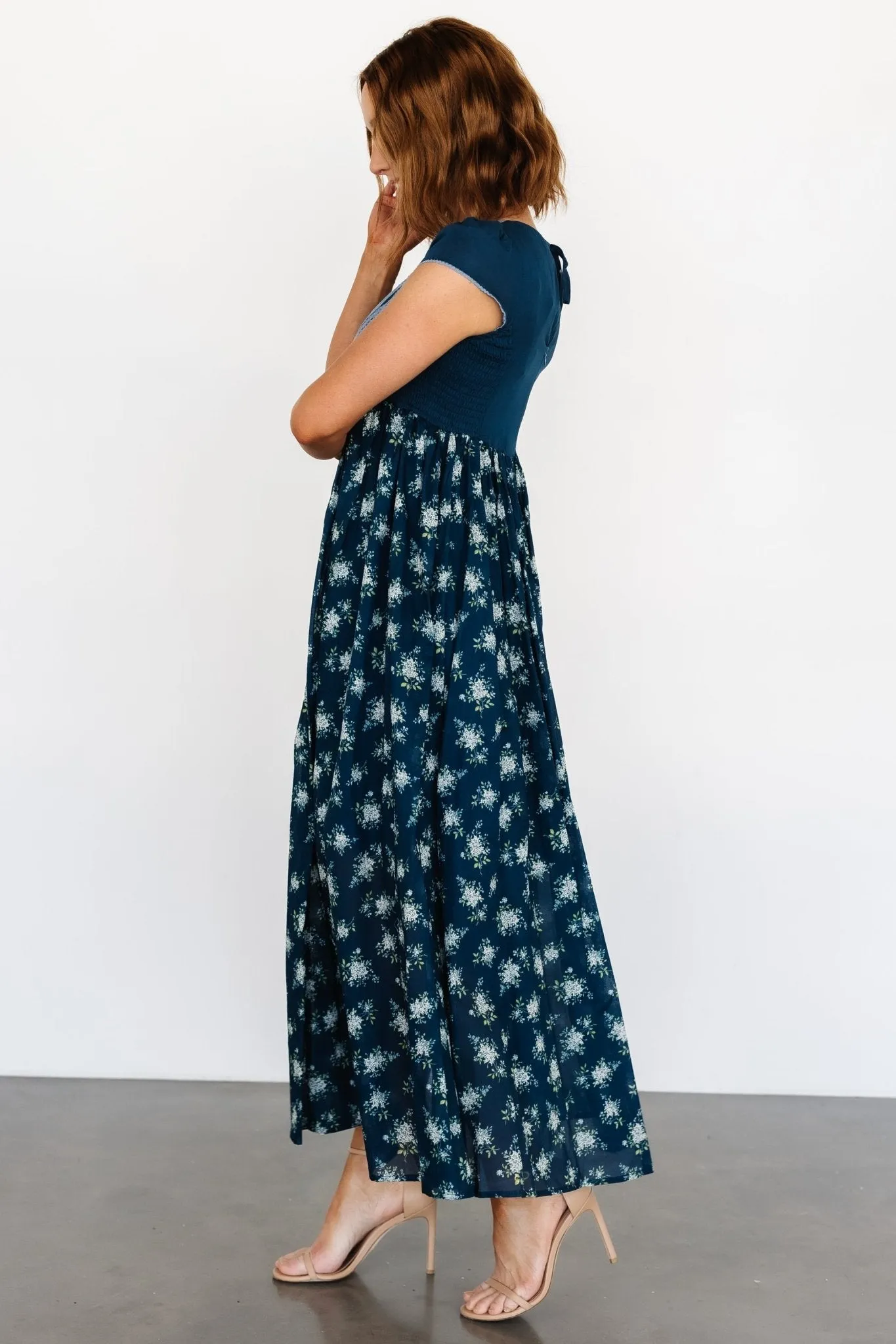 Lucille Maxi Dress | Dark Blue Floral sold by Baltic Born product image thumbnail 3